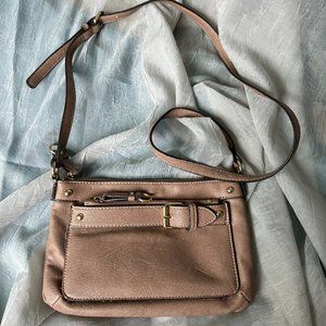 Nine West Faux Leather Taupe Crossbody Bag